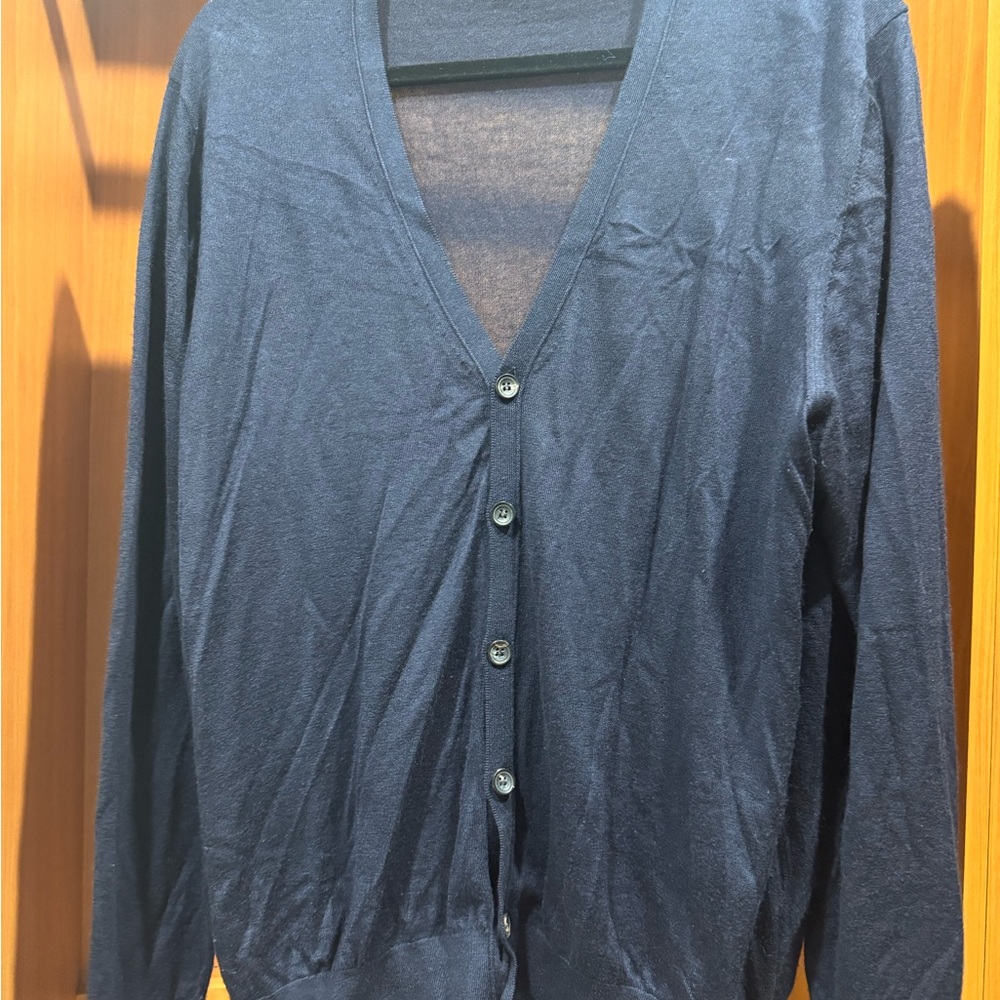 Hackett Dark Navy Blue Cashmere & Silk Cardigan